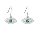 Emerald Evil Eye Earrings by Fine Color Jewels