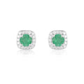 Emerald Halo Earrings by Fine Color Jewels