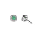Emerald Halo Earrings by Fine Color Jewels
