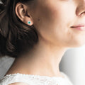 Emerald Halo Earrings by Fine Color Jewels