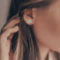 Emerald Halo Earrings by Fine Color Jewels