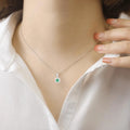 Emerald Halo Necklace by Fine Color Jewels