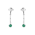 Emerald Open Hoop Earrings by Fine Color Jewels