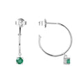 Emerald Open Hoop Earrings by Fine Color Jewels