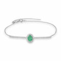Emerald Tennis Halo Bracelet by Fine Color Jewels