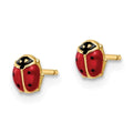 Enameled 14k Gold Ladybug Earrings by Fine Color Jewels