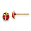 Enameled 14k Gold Ladybug Earrings by Fine Color Jewels