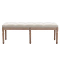 End of Bed Bench Upholstered Entryway Bench French Benchwith Rubberwood Legs by DailySale