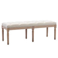 End of Bed Bench Upholstered Entryway Bench French Benchwith Rubberwood Legs by DailySale