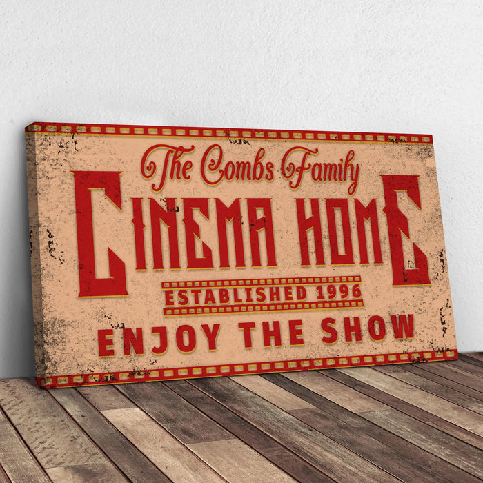Enjoy The Show Family Cinema Home Sign by Tailored Canvases