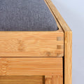 Entryway Bamboo Bench Living Room Storage Shoe Rack with Foldable Shelf by DailySale