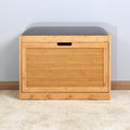 Entryway Bamboo Bench Living Room Storage Shoe Rack with Foldable Shelf by DailySale