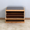 Entryway Bamboo Bench Living Room Storage Shoe Rack with Foldable Shelf by DailySale