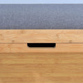 Entryway Bamboo Bench Living Room Storage Shoe Rack with Foldable Shelf by DailySale