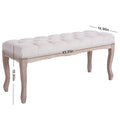 Entryway Wooden Bench, Upholstered Fabric Footstool by DailySale