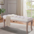 Entryway Wooden Bench, Upholstered Fabric Footstool by DailySale