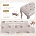 Entryway Wooden Bench, Upholstered Fabric Footstool by DailySale