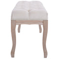 Entryway Wooden Bench, Upholstered Fabric Footstool by DailySale