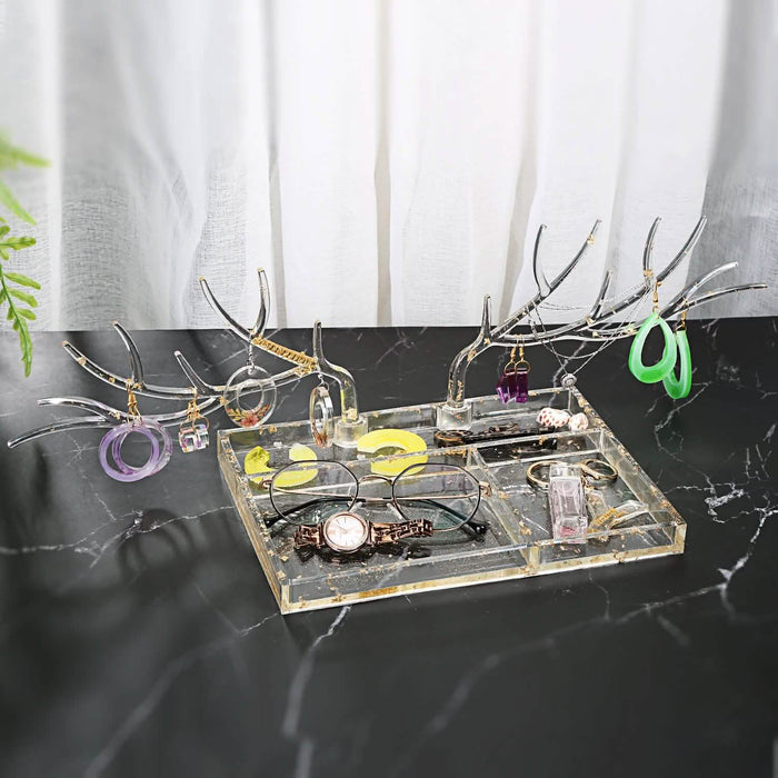 Epoxy Resin Silicone Molds Antlers Tree Branch Tray Jewelry Displayed Organizer by DailySale