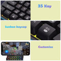 Ergonomic Wired Gaming Keyboard - LED Rainbow Backlight, 35-Key | Ultima Series by Zerodamage Sahara Case LLC
