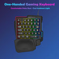 Ergonomic Wired Gaming Keyboard - LED Rainbow Backlight, 35-Key | Ultima Series by Zerodamage Sahara Case LLC