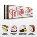 Happy 4th Of July Personalized Canvas Decor | Independence Day Canvas Home Wall Art | Red White And Blue Canvas | Living Room Wall Decor by Tailored Canvases