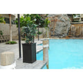 Lakeland 38 in. Espresso Plastic Planter with Liner by Vanessa Jane
