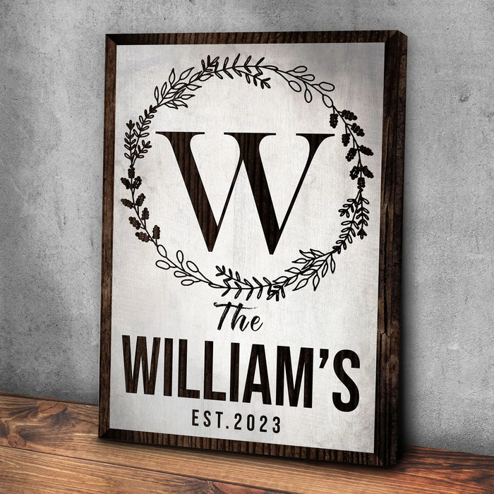 Established Last Name Sign IV by Tailored Canvases