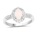 Ethiopian Opal Halo Pave Silver Ring by Fine Color Jewels