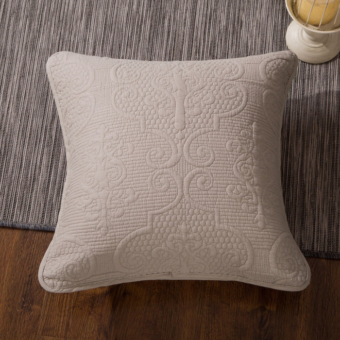 DaDa Bedding Taupe Beige Sand Dollar Floral Cotton Euro Sham 26” x 26” 1-Piece (JHW-585-EURO) by DaDalogy Bedding Collection