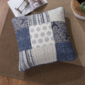 DaDa Bedding Patchwork Denim Blue Elegance Bohemian Euro Sham - 26” x 26" - 1PC (JHW660) by DaDalogy Bedding Collection
