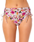 California Waves Side-Lace High Waist Bikini Swim Bottom by Vanessa Jane