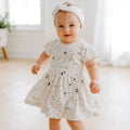 short sleeve twirl dress | celestial by Finn + Emma
