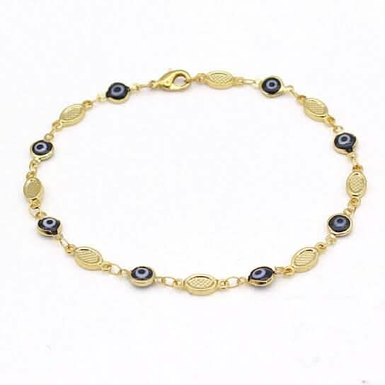 Evil Eye Anklet 10'' Blue High Polish by DailySale