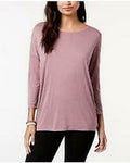 Ideology Drop-Shoulder Pleated Back Long-Sleeve T-Shirt by Vanessa Jane