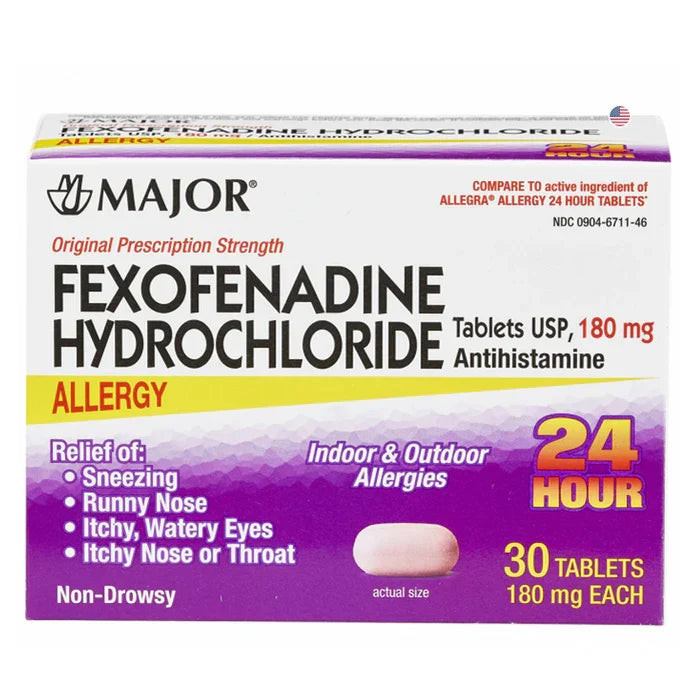 Fexofenadine HCl 180 mg Tablets (30 Count) by Pasteur Pharmacy