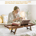 Expandable Bamboo Caddy Bath Tub Organizer Tray by DailySale
