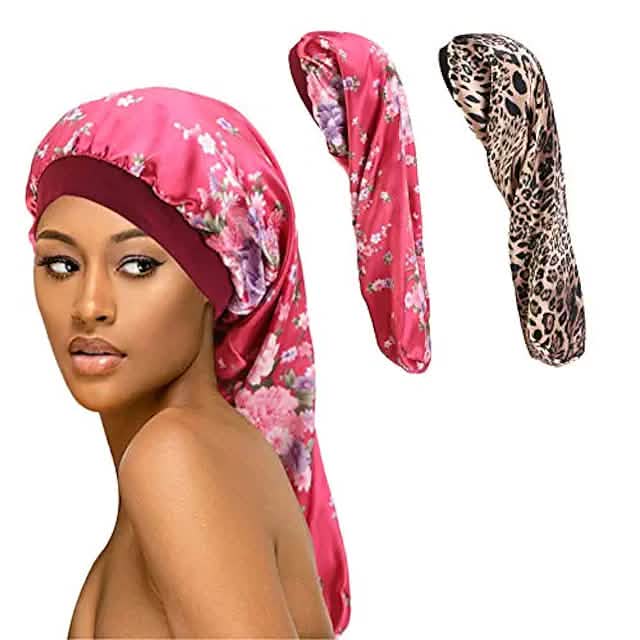 Extra Long Satin Bonnet Sleep Cap Long Bonnet for Braids Hair Loose Cap by DailySale