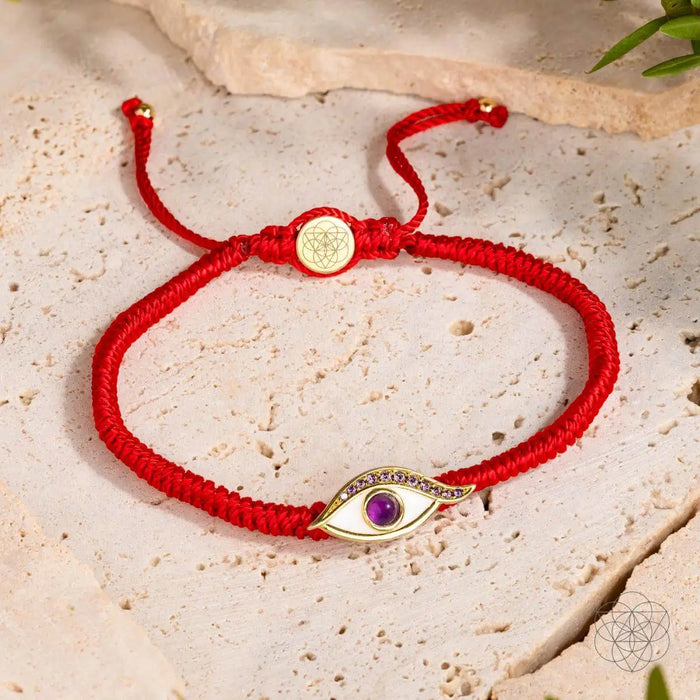 Eye of Spiritual Protection - Four-Strand Red String Bracelet by Conscious Items