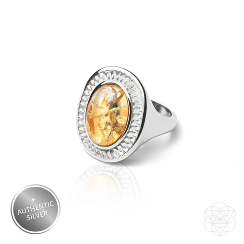 Eye of The Sun - Silver Aura Ring of Attraction by Conscious Items