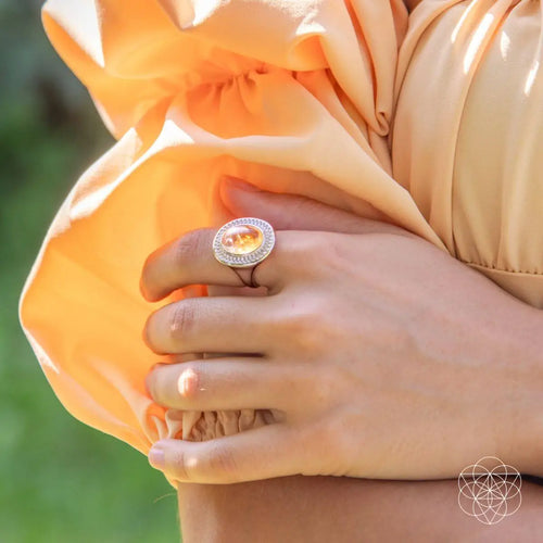 Eye of The Sun - Silver Aura Ring of Attraction by Conscious Items