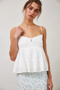 Eyelet Lace Trim Cami Top by Boutique 23