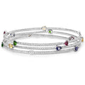 3.88 Carat Genuine Multi Stones .925 Sterling Silver Bracelet by Bids.com