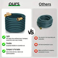 Heavy-Duty Garden Hose – 25Ft Leakproof Blue Rubber with Brass Connectors & Spray Nozzle by DailySale