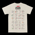 F1 2026 Race Calendar Graphic Tee by Obsessed with graphic tees