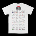 F1 2026 Race Calendar Graphic Tee by Obsessed with graphic tees