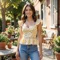 Rahi Petra Floral Print Bustier Top, Size XS by Vanessa Jane