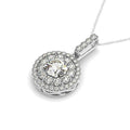14k White Gold Diamond Halo Round Shape Pendant (1 1/4 cttw) by Bids.com