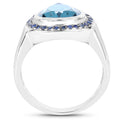 5.42 Carat Genuine Blue Topaz and Blue Sapphire .925 Sterling Silver Ring by Bids.com