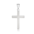 14k White Gold Flat Design Cross Pendant by Bids.com